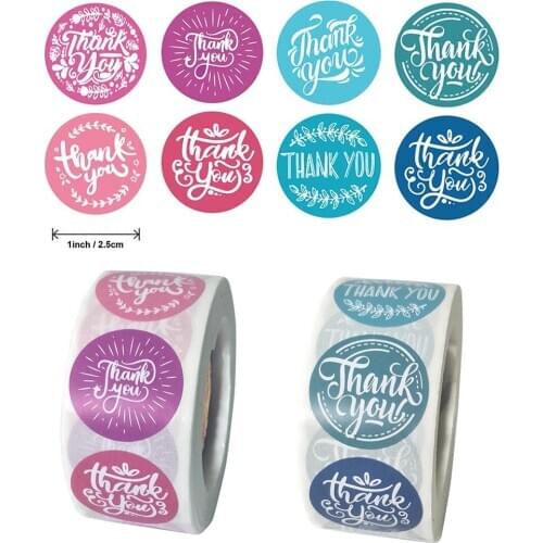 500pcs Floral Thank You Round Sticker Color Seal Labels Party Gift Decoration DIY Sticker for Package