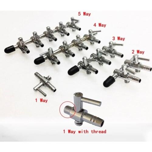 Aquarium Air Splitter Valve Fish Tank Air Pump Distributor Pump Valve Tap Lever Control Switch Valve 1 2 3 4 5 Way
