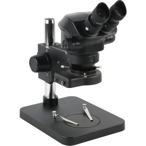 7X-50X Magnification Continuous Zoom Binocular Industrial Stereo Microscope 144 LED Ring Light Microscopio Stand For PCB Watch