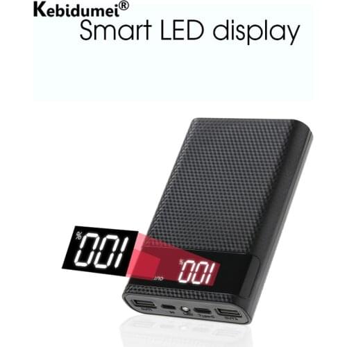 Kebidumei S13 4x18650 Battery Power Box DIY Charge Storage Box 5V Dual USB Type C Android Micro USB Interface For Smart Phones