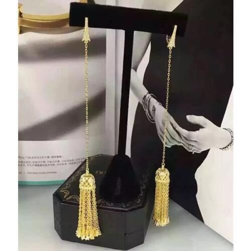 Designer Fashion 925 Sterling Silver Jewelry 3A Cubic Zirconia Party Long Earring