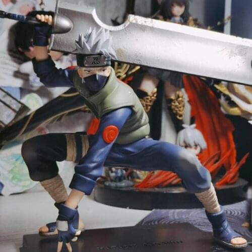 Anime Naruto Kakashi Action Figure Display Toy Original Broadsword Kakashi Hatake No Box Genuine Bulk Pvc Dolls Collectible Toys