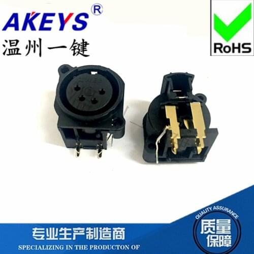 XLR-401BE Four-core microphone socket Amplifier interface Horizontal 5 feet Side insert female seat