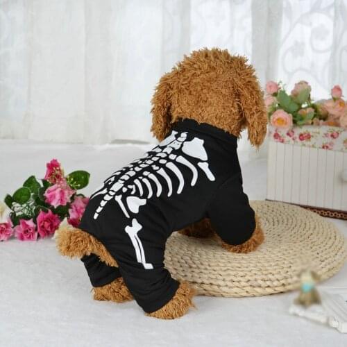 Halloween Funny Skeleton Costumes Winter Warm Dog Clothes Pet Cosplay Coat Puppy Clothes Pet Party Apparels
