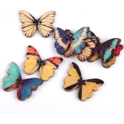 Colorful butterfly pattern wooden DIY Children for table bottle wall pictures home decora rustic wedding baby shower favor gift