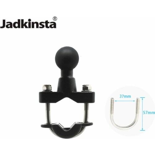 Jadkinsta Motorcycle Handle Bar Rail Mount 37mm Width U-Bolt Mounting Base with 1 inch Ball for Gopro GPS