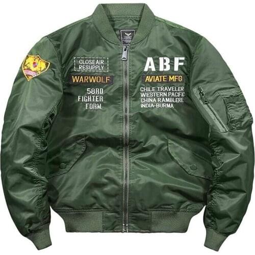 Men Spring Autumn Embroidery Pilot Jackets MA-1 Military Bomber Windbreaker Mens Baseball uniform Casaco Masculino Size M-4XL