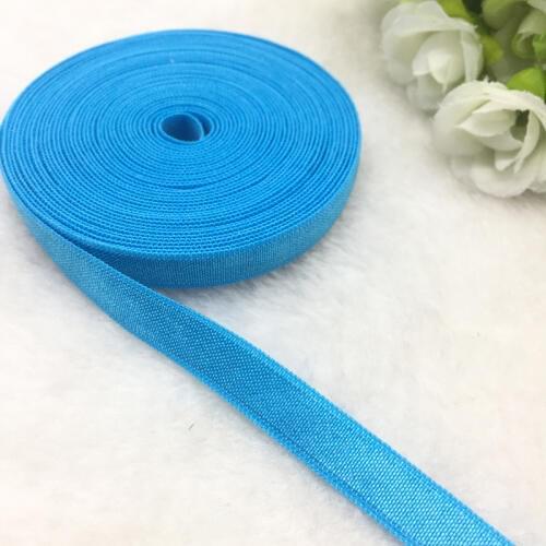 5 yds 3/8" Sky Blue Spandex Ribbon Multirole Fold Over Elastic Band For Sewing Ties Hair Accessories Waist Garment Accessory