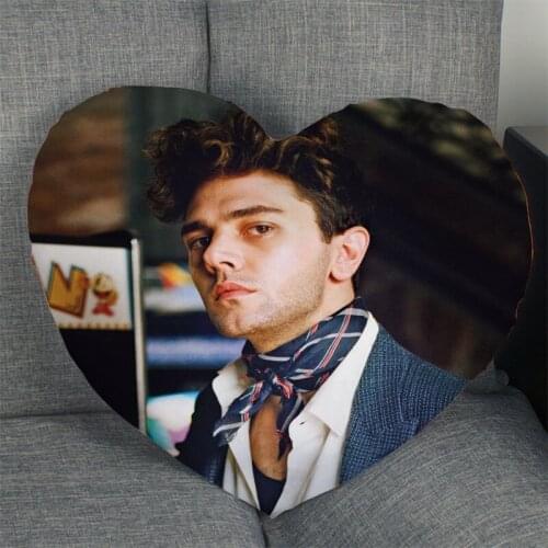 Xavier Dolan Actor Pillow Cover Home Office Wedding Decorative Pillowcase Heart Shaped Zipper Pillow Case Satin Fabric Best Gift