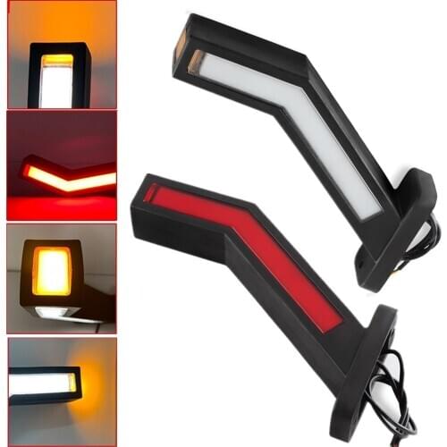 New 2PCS 12-24V Truck LED Side Marker Light Outline Stalk Lamp For Trailer Truck Van Lorry Truck Side Lamp Waist Lamp White/Red