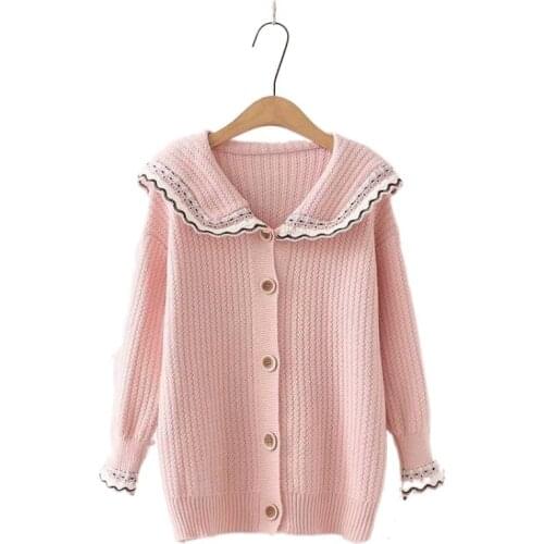 Solid Ruffles Jacquard Single Breasted Knit Women Cardigan 20201 Winter Sweet Style Full Sleeve Knitwear Female Jumpers Soft Top