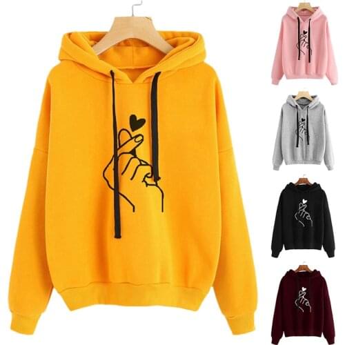 Autumn Women Oversized Sweatshirt Cute Hoodie for Girls with Hood Womens long sleeve Jumper Womens Sweatshots Large Size