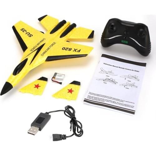 FX FX-820 2.4G 2CH Remote Control SU-35 Glider 290mm Wingspan EPP Micro Indoor RC Fixed Wing Airplane Aircraft UAV RTF