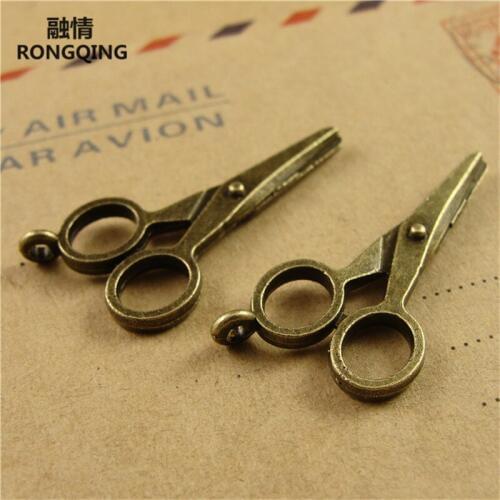 RONGQING 100pcs/pack scissors manual Charms Jewelry Accessories Fashion Jewelry Charms for jewelry making NEW 2019