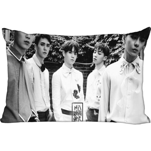 Hot Korea-Pop Custom HIGHLIGHT Satin Pillowcase 35x45cm (one side) Printed Zipper Silk PillowCover Custom Logo gift