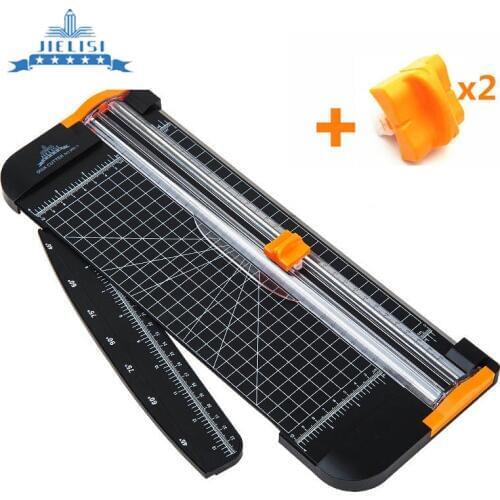 Portable A4 Paper Trimmer Cutters Guillotine with Pull-out Ruler Paper Trimmers for Photo Paper Cutting A5 A6 A7 +2 Spare Knife