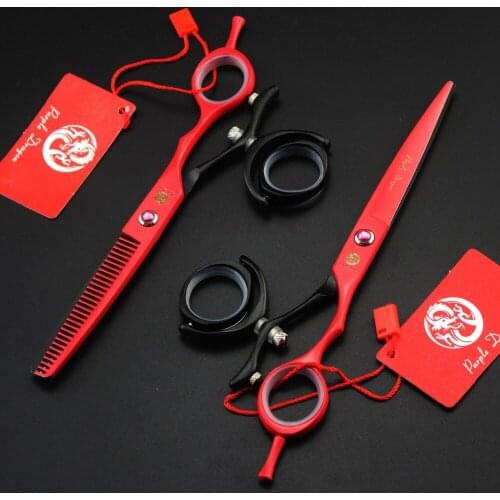 Professional flying hair scissors Japan 440C 6 inch hairdressing barber shears cutting & thinning scissors Rotary handle