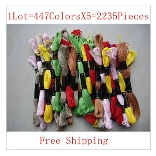 Factory Direct Sell Cross Stitch Thread Embroidery Wire 1Lot=447Different ColorsX5=2235Pieces Similar DMC Thread Free Shipping