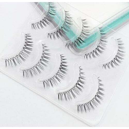 Spot N23/G5-29/W-1/W-7 Black and Brown Transparent Stalk Japanese Naked Makeup Sharpened 5 Pairs of False Eyelashes