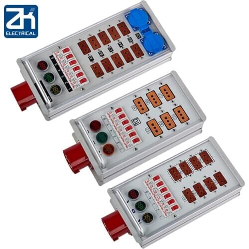 Stage lighting power supply box wedding lighting 40A 10A bakelite plug with voltmeter 6-way silicon box junction box