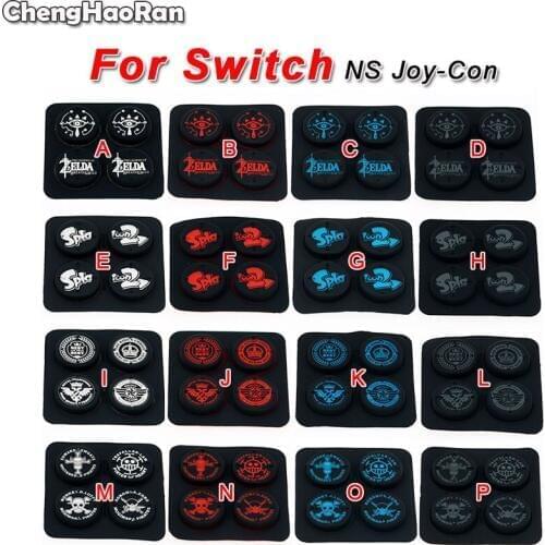 ChengHaoRan New Silicone Thumb Stick Grip Caps Analog Joystick Cover Case For Zelda Nintend Switch NS Joy-Con Controller