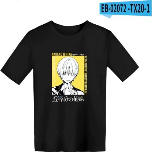 Cute Manga hip Anime The Quintessential Quintuplets Printed Cool Summer T-shirt Kids Printed O-neck Highstreet 100% Cotton Tee