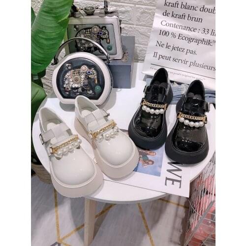 2021 spring and autumn new ladies fashion platform small leather shoes jk uniform buckle single shoes