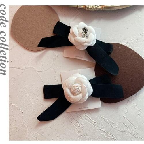 2021 Korea Hairpin Fashionable Temperament Bow Ponytail NO.5 Rhinestone Camellia Banana Clip Hairpin for Women Accessories