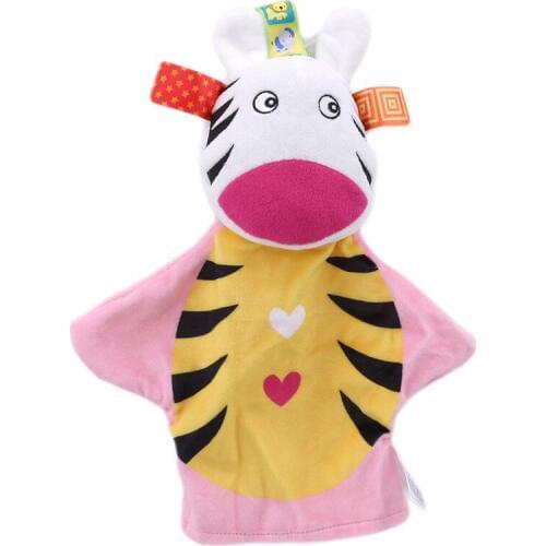 1PC Appease Towel Doll Baby Hand Puppet Newborn Baby Plush Appease Toy Baby Sleep Family Games Cartoon Animal Toy
