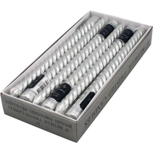 12 Pcs/Set Taper-Spiral Twisted Smokeless Dinner Table Long Candles Wax 69HF