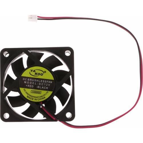 DC 12V 2-Pin 60x60x15mm PC Computer CPU System Sleeve-Bearing Cooling Fan 6015 C26
