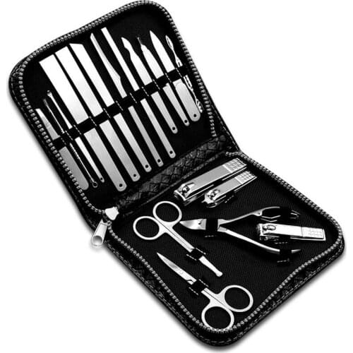 18pcs Tools Manicure Nail Clipper Set Household Stainless Steel Ear Spoon Toenail Clippers Pedicure Eyebrows Scissor