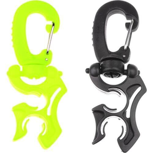2Pcs 3.9" X 1.4" Double Hose Protector Holder With Swivel & Folding Clip For Underwater Diving BCD Regulators Holder