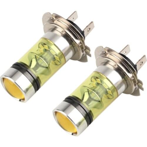 200Pcs/Lot 360 Degree H7 LED Fog Lamp H7 100W High Power Car Lights 2835 LED YELLOW Fog Driving Light Bulbs Car Lamps