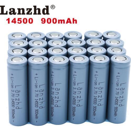 24pcs 14500 900mAh 3.7V Li-ion Rechargeable Batteries AA Battery Lithium Li ion Cell for Led Flashlight Headlamps Torch Mouse