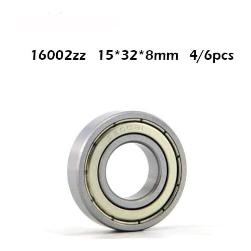 4/6pcs 16002 ZZ 16002ZZ Thin Section 16002 Bearing 15x32x8mm 16002-2Z