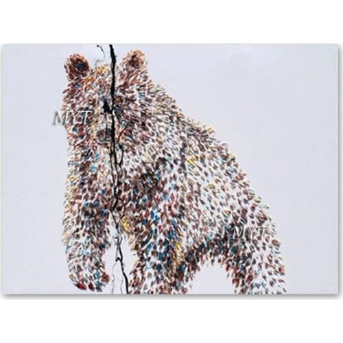 Abstract Knife Style Wolf Picture Canvas Art 100% Hand-painted No Frame Wall Hangings Canvas Animal Paintings Artwork No Frame