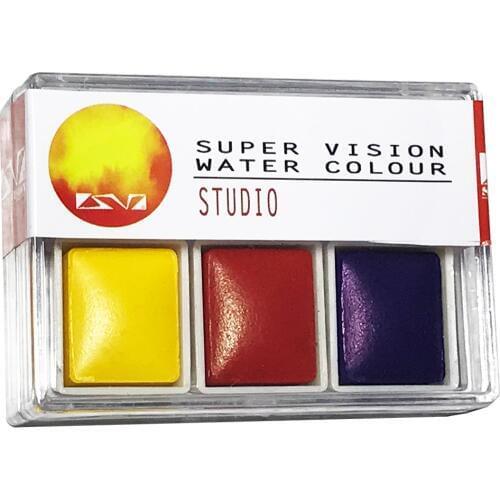 Super Vision 3 Colors Solid Watercolor Paint Set Professional Watercolour For Painting Drawing Hand-painted Art Suppliers
