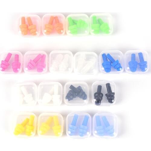 Ear Plugs Travel Silicone Waterproof Swimming Earplugs Ear Protector Noise Reduction Protective Earmuffs For Sleeping 2 Pairs