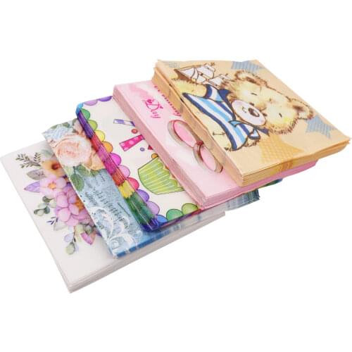 Birthday party pink unicorn paper napkin wedding romantic rose paper napkin baby shower home party disposable tableware suppli