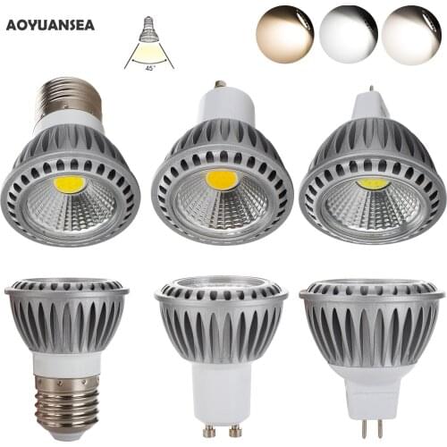Dimmable COB LED Spot Light Bulbs E27 GU10 MR16 15W AC 110V/220V DC 12V Spotlights Home White Lamps Luminaire for Living Room