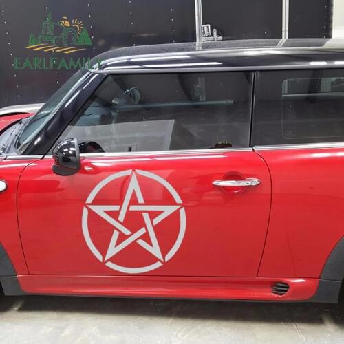 EARLFAMILY 2x Delicate Abstract Pentagram Military Badges Car Sticker for Truck SUV Trailer Canoe Home Decor Vinyl Decal 9 Color