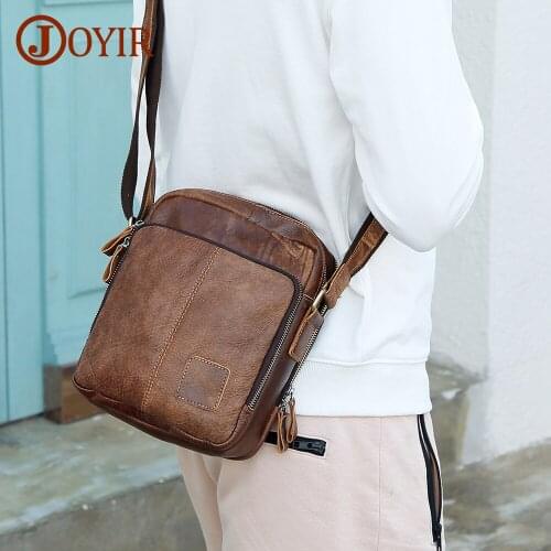 JOYIR Messenger Bag Men Genuine Leather Man Flap Travel Business Crossbody Shoulder Bags For Men Male Bag Leather Handbags 6423