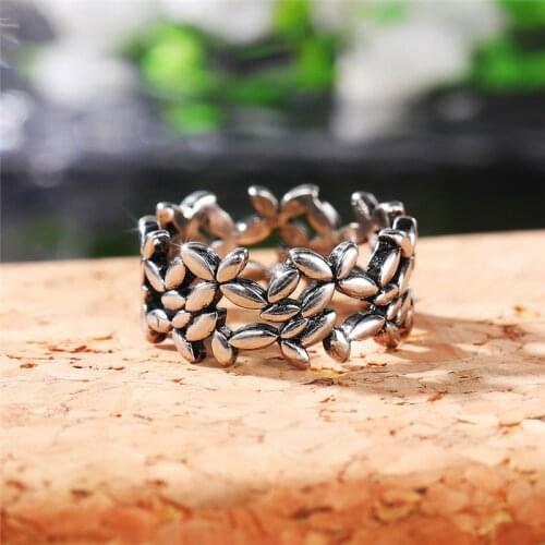 Huitan Women Olive Branch Leaf Rings Simple Stylish Girls Accessories for Party Hot Sale Rings Good Quality Statement Jewelry