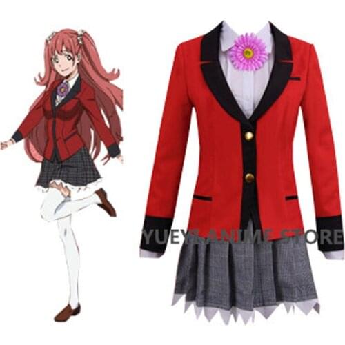 Comics Kakegurui Compulsive Gambler Yumemite Yumemi School Uniform Dress Coat Shirt Skirt Outfit Anime Cosplay Costumes