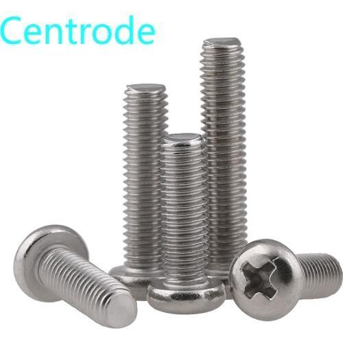 Authentic stainless steel cross recessed round head screw / cross gb818 pan head machine screw m3-m5 50PCS
