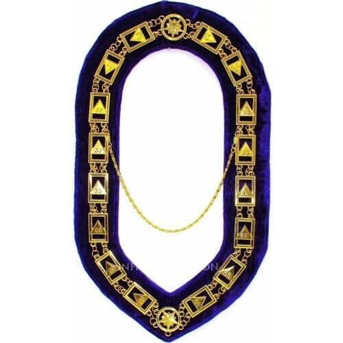 Masonic master Mason chain collar Masonic Regalia Knights Templar Metal Golden Chain Collar Purple Bass