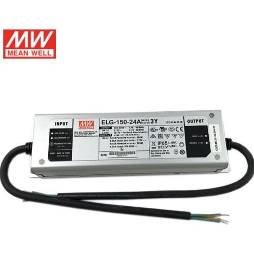 MEAN WELL ELG-150-24A-3Y 150W 6.25A 24V LED Power Supply 110V/220V AC to 24V DC waterproof IP65 Meanwell Adjustable led driver