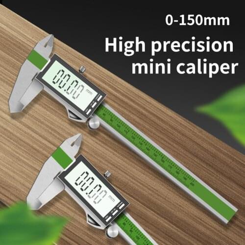 0-150MM Mini Digital Display Stainless Steel IP54 Waterproof Dustproof Caliper Measuring Student Portable Mini Tool Ruler