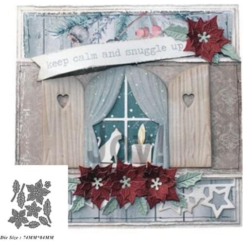 New Dies For 2020 Christmas leaves flower Metal Cutting Dies Embossing Scrapbooking Stencil Craft Cut Dies For DIY Card Handmade